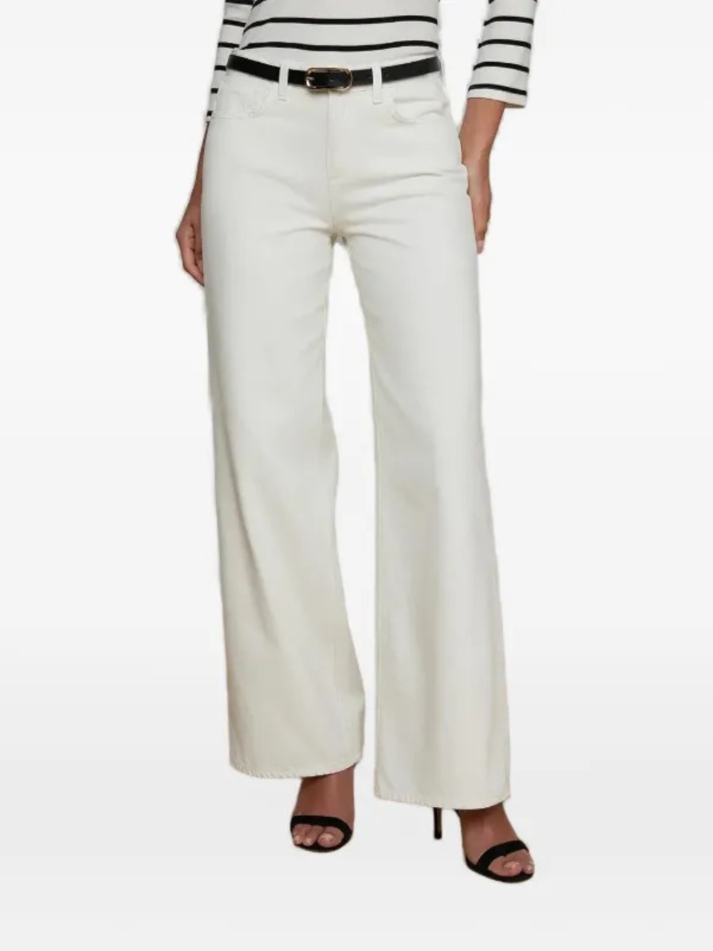 L'AGENCE Alicent High Rise Wide Leg Denim size 31 light ecru